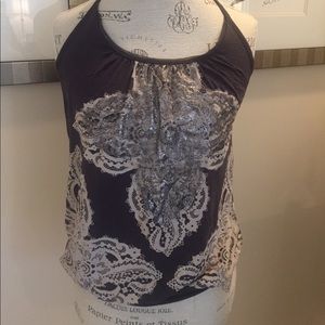 💟5/$25 Express size large grey halter top